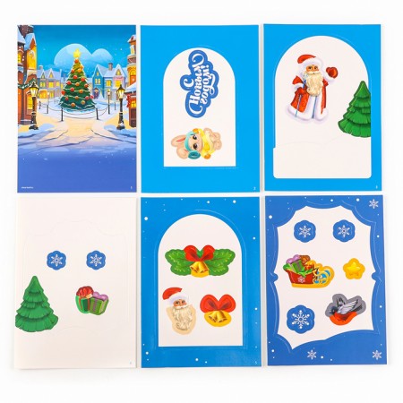 Volumetric application for the New Year "Santa Claus and Bunny", New Year's set for creativity-2