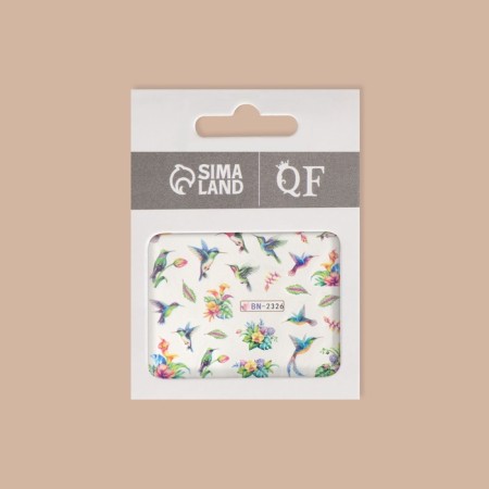 Slider - Nail design "Hummingbirds", packing 6 pcs, multi -colored-2