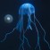 Decor for the Aquarium "Medusa" silicone, with a neon effect, 5 x 5 x 15 cm, blue