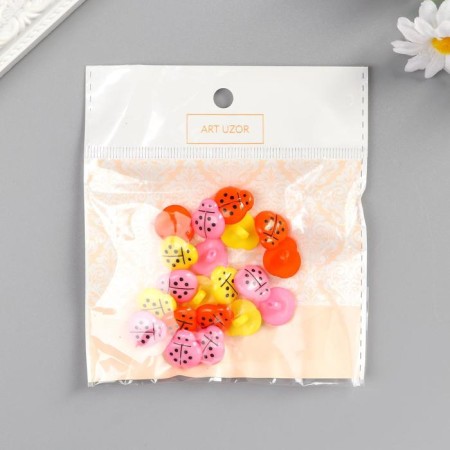 Buttons plastic for creativity "God's Layer" set of 20 pcs mix 1.5x1.3 cm-3