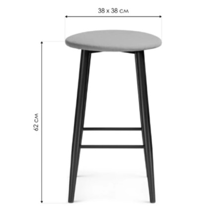 Haric Gangtock chair Silver Metal/velor, black/gray 38x38x62 cm-4