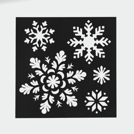 Stencil for creativity "Snowflakes", 15 x 15 cm, plastic-2