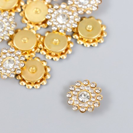 Decor for creativity Plastic "Flower-Sun Crystal" set 12 pcs 1.4x1.4 cm