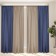 Set of curtains "Canvas", size 200x270 cm, 2 pcs, color blue-beige