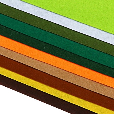 Color felt set, thickness 1 mm, A4 format, soft, 10 sheets, 10 colors, summer colors-3