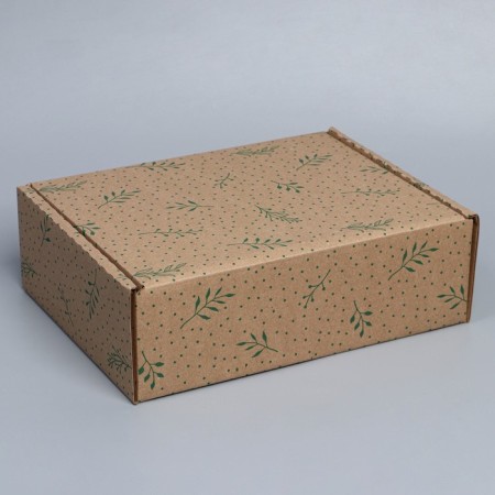 Box Gift team, packaging, "branches", brown, 27 x 21 x 9 cm-2