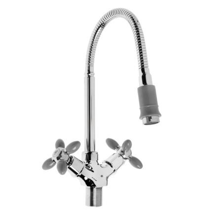 Kitchen mixer Zein ZC2031, flexible surge, crane boux brass 1/2 ", gray/chrome-3