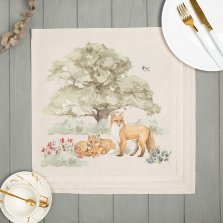 Set of Ethel Forest Landscape 40x40 cm - 4 pcs, 100% cotton, sarzha 190 g/m2-1