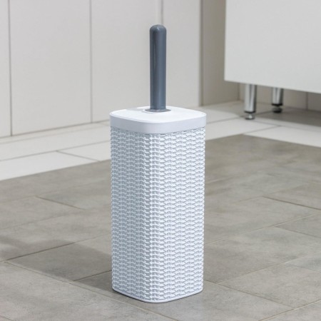 Set for the bathroom, 7 items: basket 4 pcs, basket for linen, garbage bucket, ruff, white color-3