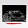 Engraving "Motorsport" with a metallic effect "Gold", 15x21 cm