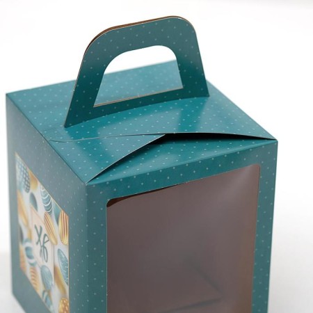 Easter box with the window "XV turquoise", 15 x 15 x 18 cm-3