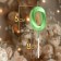 Candle in the cake on the skewer "Fine", the number "0", the emerald, 5 cm