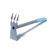 Combined moth, length 39 cm, 3 teeth, plastic handle, color mix