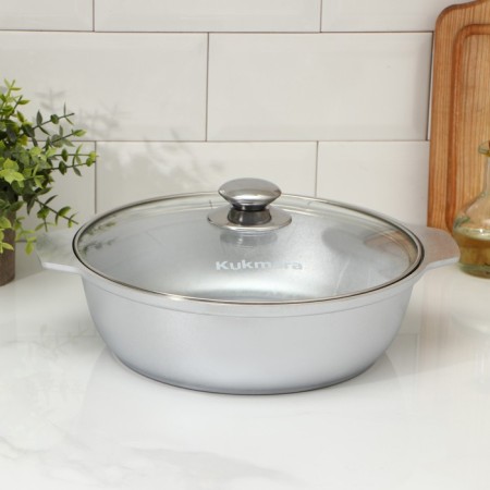 Frying, 3 l, d = 26 cm, h = 9 cm, glass cover