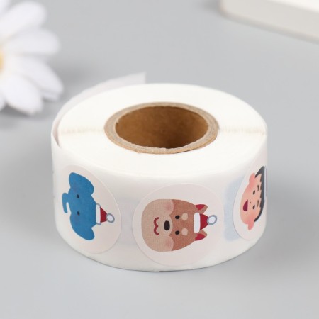 Stick Paper "Christmas face" d = 2.5 cm 500 pcs in a roll 3x6.5x6.5 cm-2