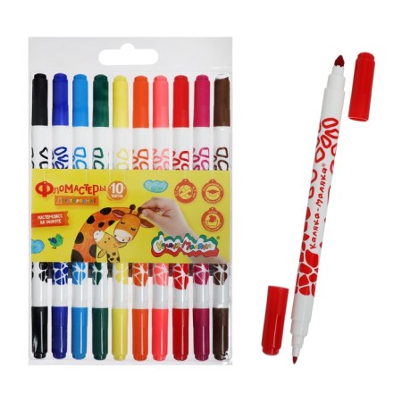 Fleeters 10 colors "Kalyak-Malyak", bilateral, light-intercourse, round corps, in a blist