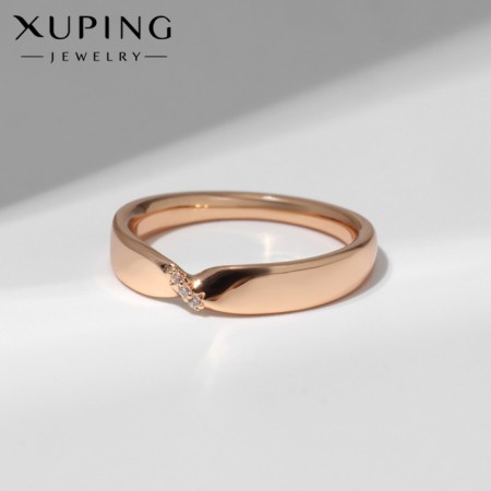 Ring Xuping face, white color in gold, size 16