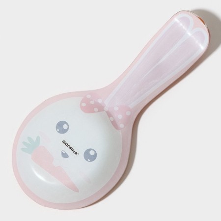 Glass stand under a spoon of a shade "Bunny and carrots", Orange color-4