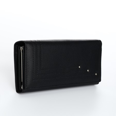 Women's wallet on magnets, black color