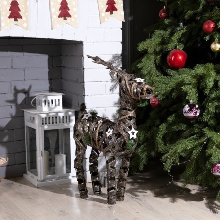 LED figure "Wicker Deer" 44 × 65 × 15 cm, metal, textiles, AAX2 batteries (not in the kit), glow warm white-1