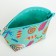Cosmetic bag with lightning, mint color