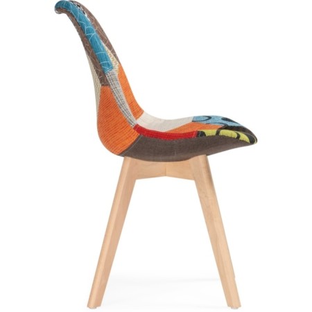 Wooden stool Mille Buka/Fabric, Natural/Color 49x60x83 cm-2
