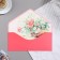 Money envelope "Universal" velvet, flower, pink background, 19x9.3 cm