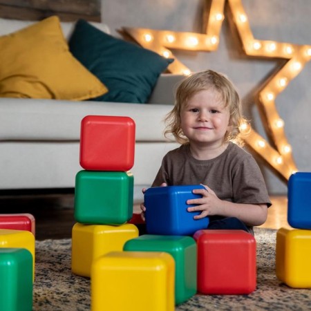 Set of colored cubes, 4 pieces, 12 x 12 cm-13