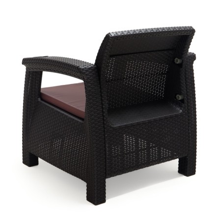 Roatan chair, with cup holders, 73x70x79 cm, mocko color, with a brown pillow-3