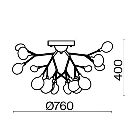 Ceiling lamp Florencia, 27xg4, Color Gold-4