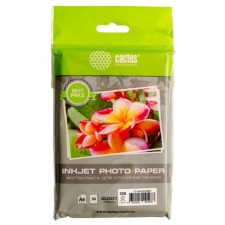 Photo paper for jet printing A6 (100 x 150 mm), 50 sheets Cactus, 230 g/m2, one -sided, glossy, in the bag