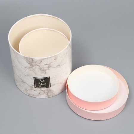 Set of hats 2 in 1, gift packaging, “marble”, 13 x 13, 16 x 16 cm-8