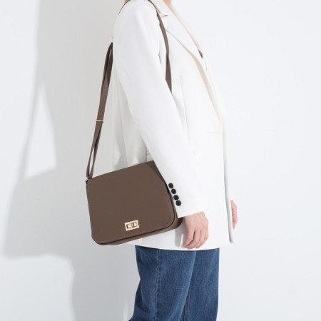 L-Craft bag bag on fasteners, brown color-5