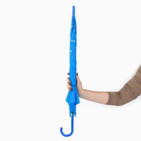 Umbrella female cane "Bright butterflies", 8 knitting needles, d = 90 cm, blue color-5
