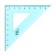 Drawing set 4 objects (ruler 15 cm, square 30 °/ 60 °, 10 cm; square 45 °/ 45 °, 8 cm; transporter 180 °, 9 cm), transparent blue