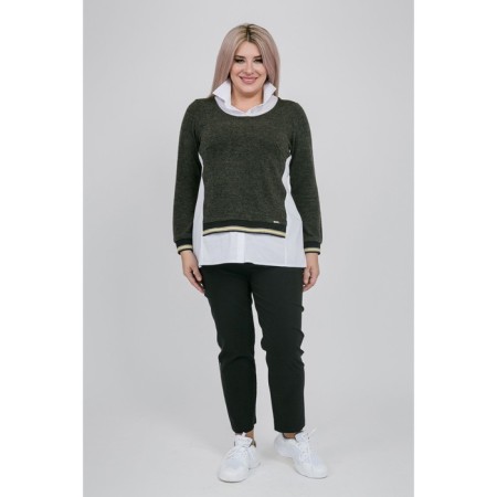 Women's tunic, size 64, dark green color-1