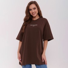 Футболка женская, цвет коричнево-бордовый, размер ONE SIZE (42-46)