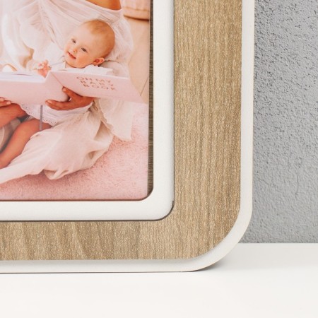 Photo frame LHDF "Our baby" 46x51 in 6 photos 10x15 cm, col. oak/white (plastic screen)-1