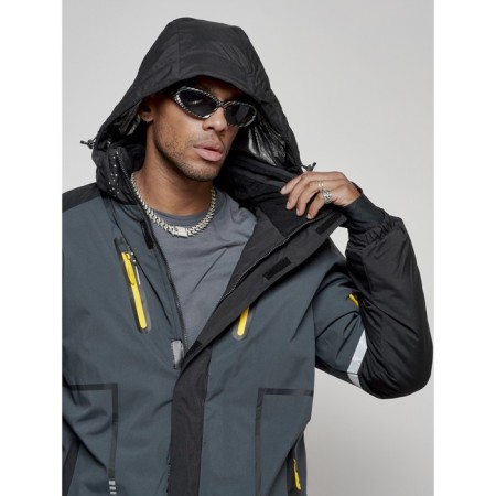 Male winter ski costume, size 48, dark gray color-10