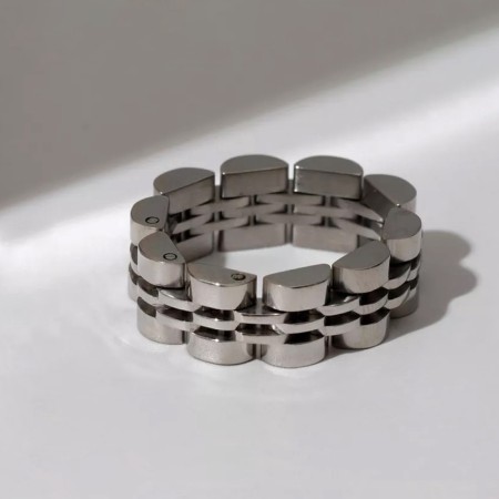 Ring "Steel" mechanism, color silver, 22 size-4