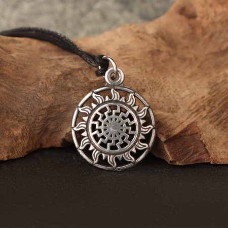 The amulet "Black Sun", metal pudter, art casting-2