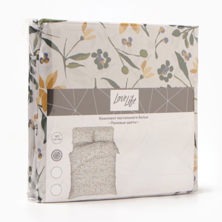 Lovelife bedding set "Field flowers" 200x217cm, 220x240cm, 50x70cm-2 pcs, microfiber, 100% p/e-5