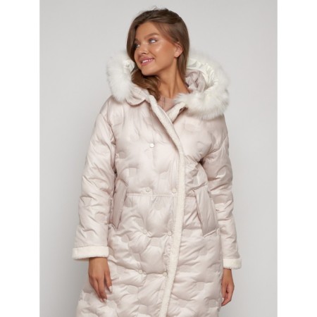 Coat insulated winter female, size 46, beige color-6