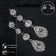 Hanging earrings with “evening” rhinestones, white color in silver, 7 cm