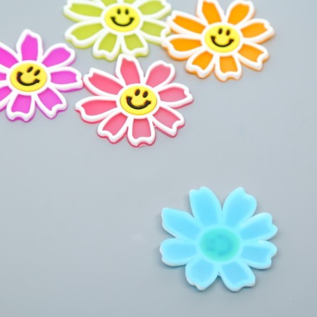 Decor for creativity rubber "Chamomile Smile" set 10 pcs MIX 4x4 cm-2