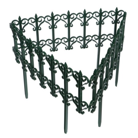 Decorative fence, 25 × 180 cm, 5 sections, plastic, green, "classics"-8