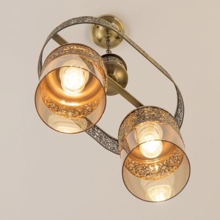 Suspended lamp Citilux "Emir" CL467223, 36x36x48 cm, 2x75W, E27, brown color-10
