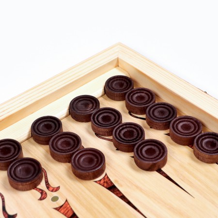 Wooden backgammon are large, with a snake "Snake with a skull", a board game, 60 x 60 cm-4