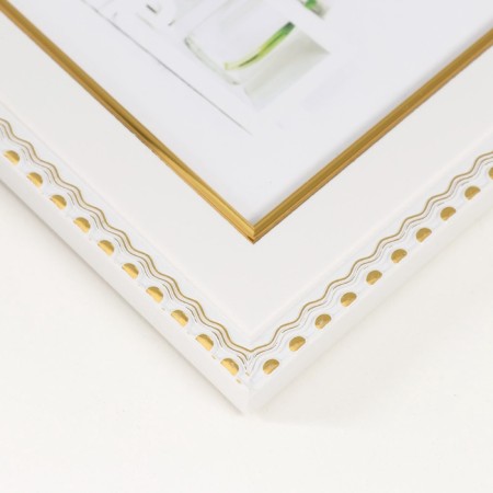 Photo frame plastic 13x18 cm "Golden waves and points" white 16.6x21.6 cm-3