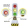 Traffic light "City", works on batteries, lighting effects, white color